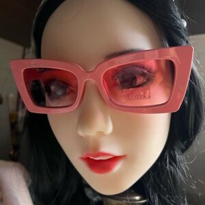 Unique Bargains Mod Pink Sunglasses Brand New; however a scratch happened